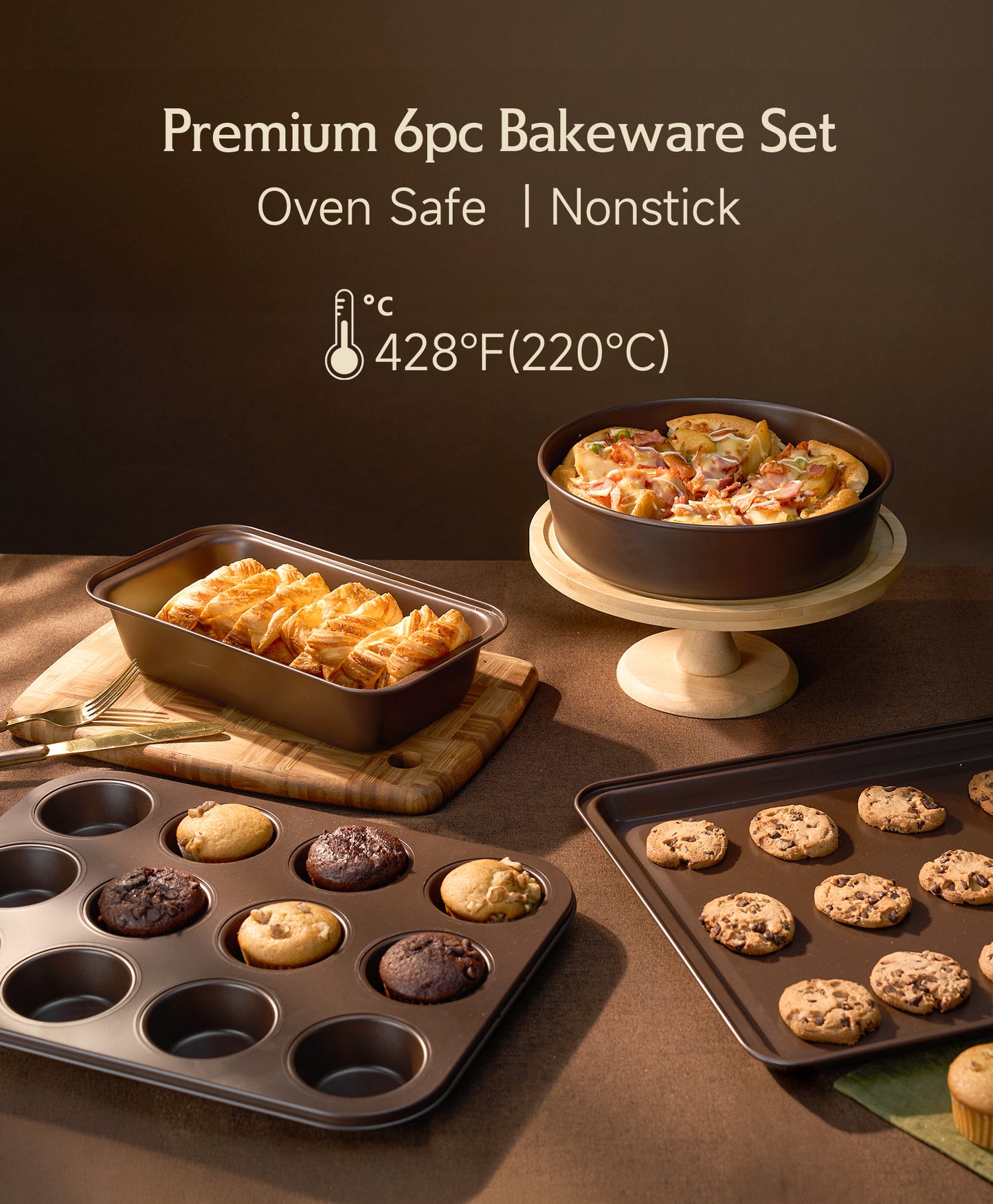 JEETEE 50-Piece Titanium Cookware Set with Bakeware | Induction & Oven Safe, PFAS Free