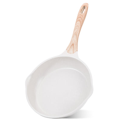 Sartén antiadherente JEETEE, utensilios de cocina con revestimiento de piedra, sartén antiadherente para tortillas con mango resistente al calor, sartén de inducción para huevos, gris/beige