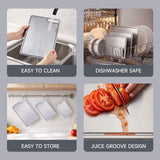 Load image into Gallery viewer, JEETEE Titanium Cutting Board for Kitchen, Non-Toxic with Juice Groove | 100% Pure Titanium, Double Sided, Dishwasher Safe, For Meat, Fruit, Vegetables