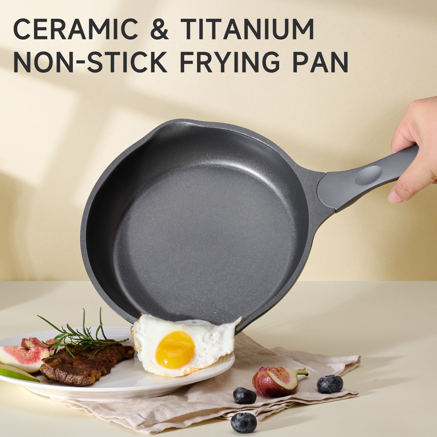 JEETEE Titanium Ceramic Nonstick Skillet