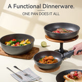 Load image into Gallery viewer, JEETEE Titanium 20 Pcs Pots and Pans Set, Nonstick Cookware Sets with Detachable Handles