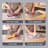 Load image into Gallery viewer, JEETEE Titanium Cutting Board for Kitchen, Non-Toxic with Juice Groove | 100% Pure Titanium, Double Sided, Dishwasher Safe, For Meat, Fruit, Vegetables