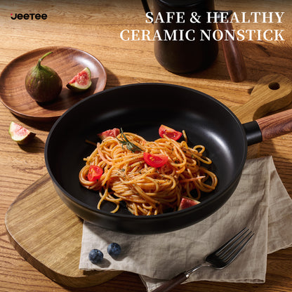 JEETEE Ceramic Nonstick Cookware Set with Removable Handles