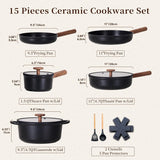 Load image into Gallery viewer, JEETEE Ceramic Cookware Set, Pots and Pans Set Nonstick with Rotation Removable Handles