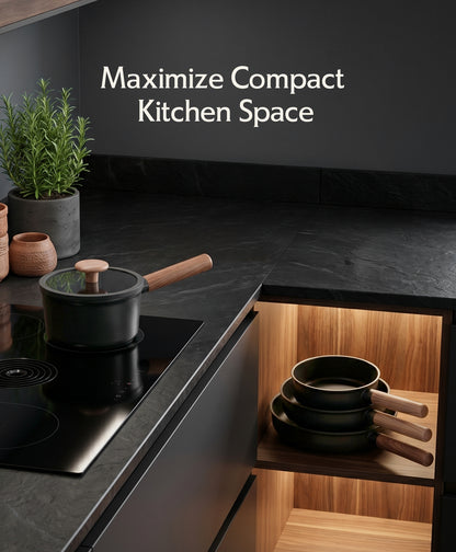 JEETEE 50-Piece Titanium Cookware Set with Bakeware | Induction & Oven Safe, PFAS Free