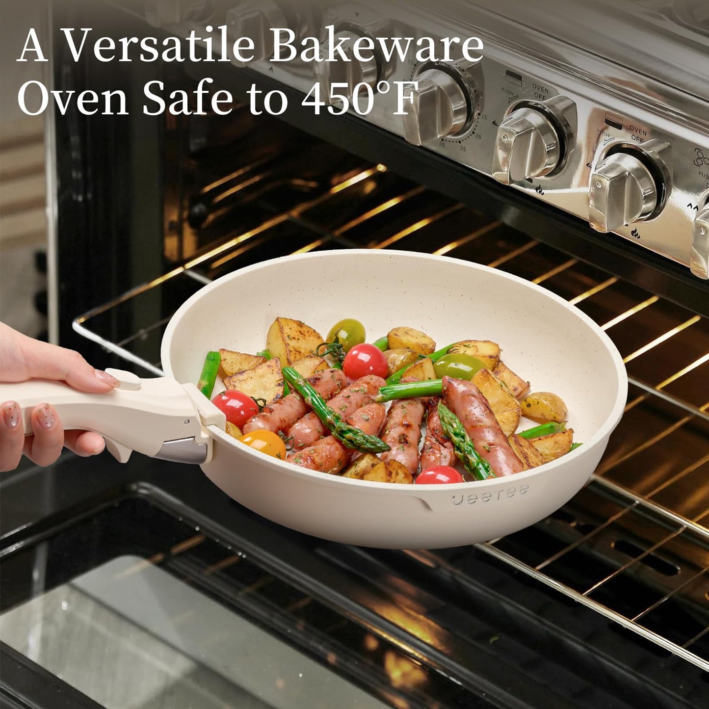 JEETEE Pots and Pans Set Non Stick 26pcs, Cookware Set with Removable Handle